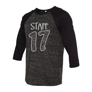 THREE QUARTER SLEEVE T-SHIRT, BELLA CANVAS BASEBALL TEE 50/50