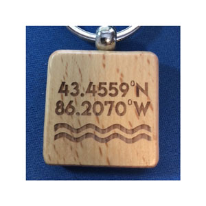 ENGRAVED WOODEN KEYCHAIN, SQUARE