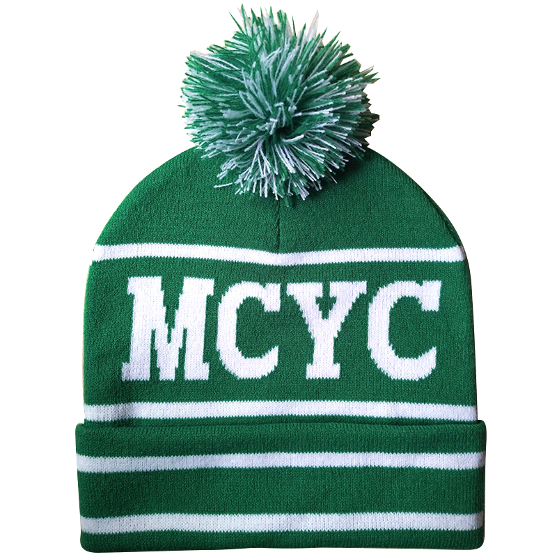CUSTOM KNIT POMPOM BEANIE - Logo Products for Camps